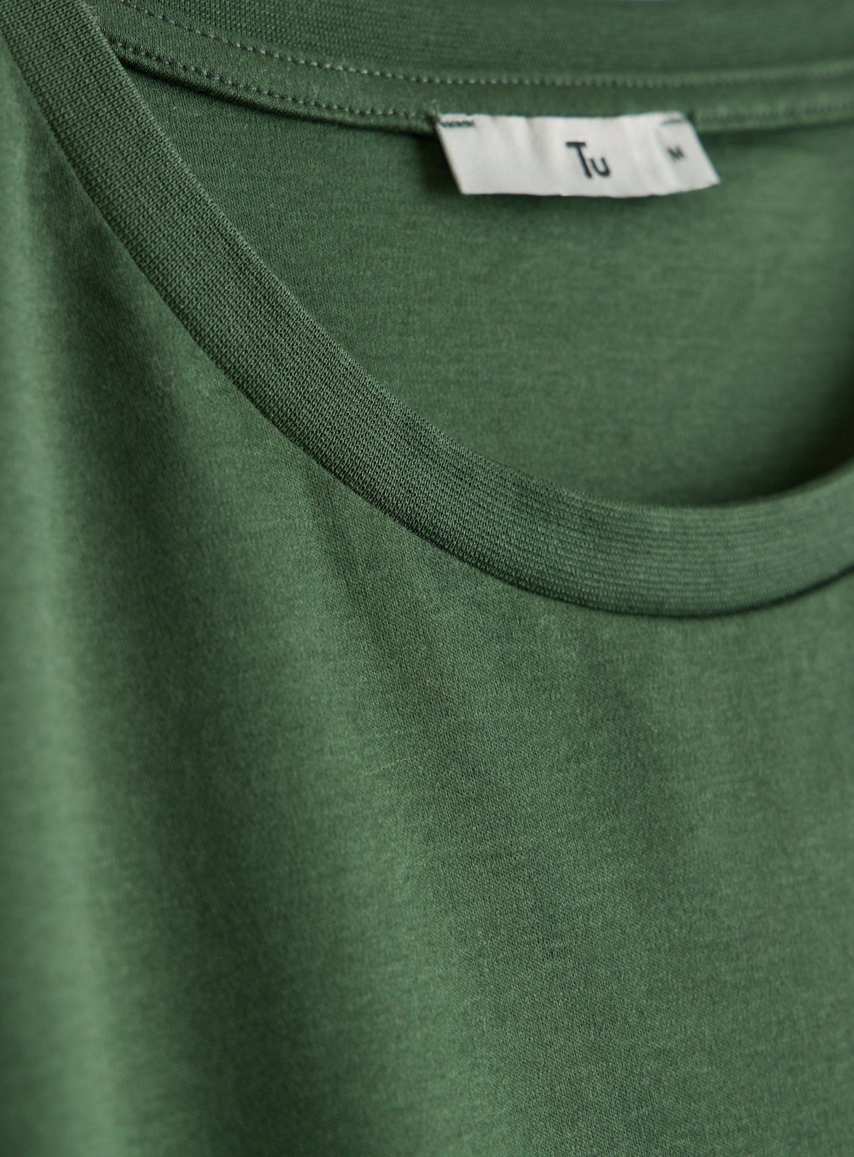 Mercerised Khaki Green Crew Neck T-Shirt XL - Image 4 thumbnail