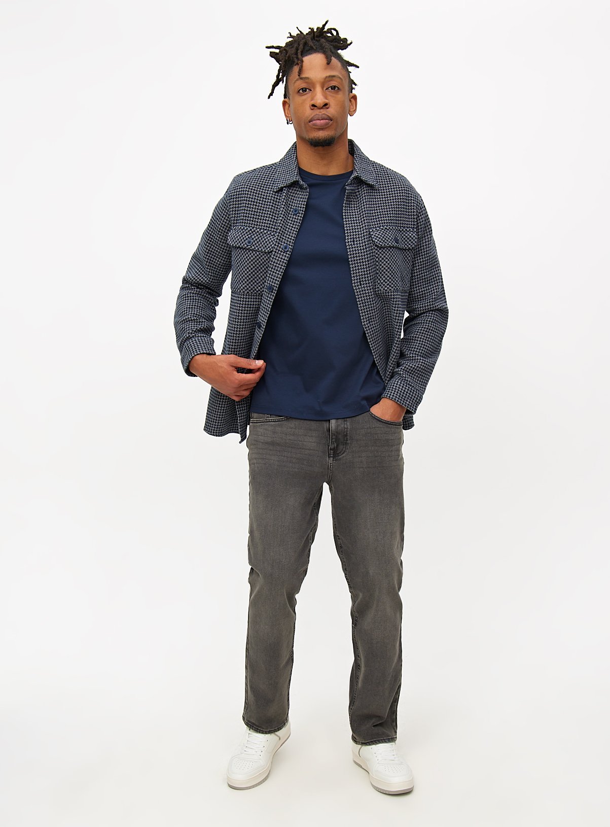Mercerised Navy Crew Neck T-Shirt XL - Image 2 thumbnail