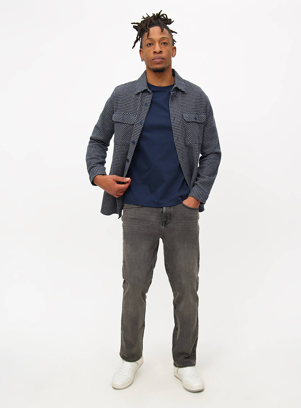 Mercerised Navy Crew Neck T-Shirt XL - Image 2