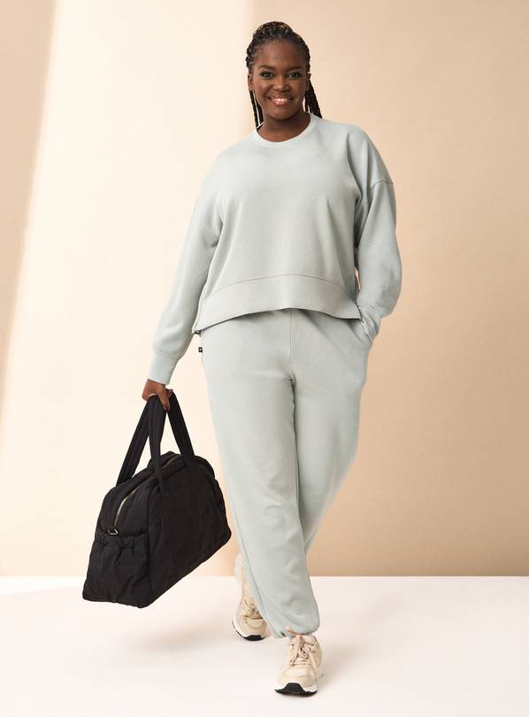 REAKTIV Sage Green Coord Soft Touch Luxe Ribbed Joggers L