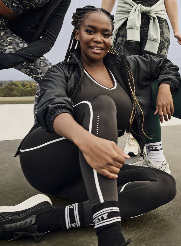REAKTIV Black Training Co-ord Legging With Reflective & Pocket Detail L