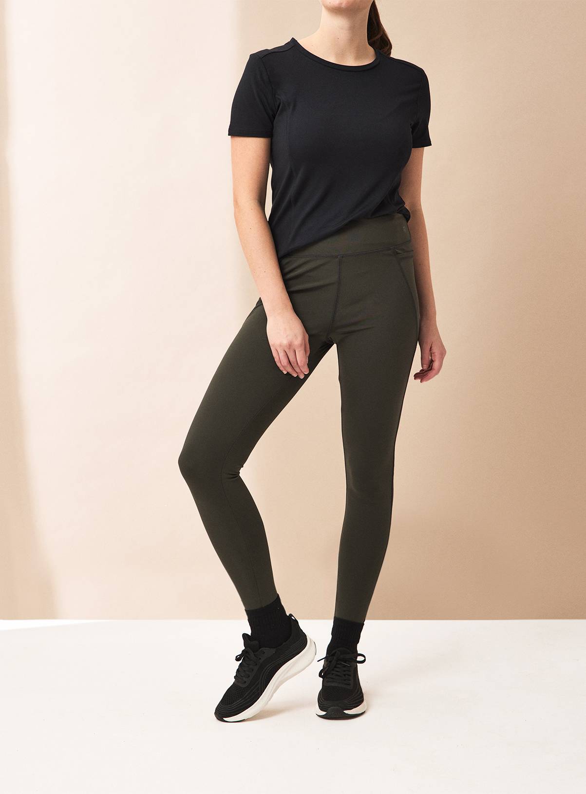 REAKTIV Khaki High Waisted Everyday Legging With Pockets L - Image 5