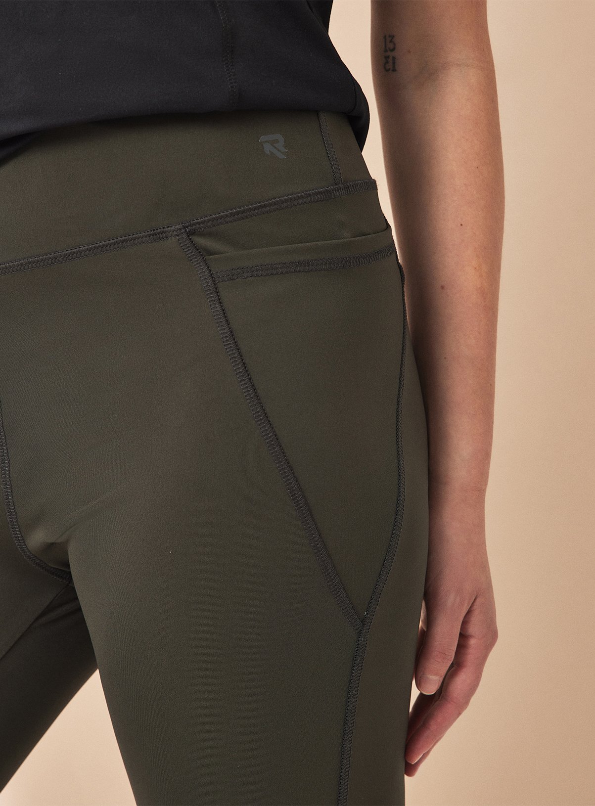 REAKTIV Khaki High Waisted Everyday Legging With Pockets L - Image 6 thumbnail