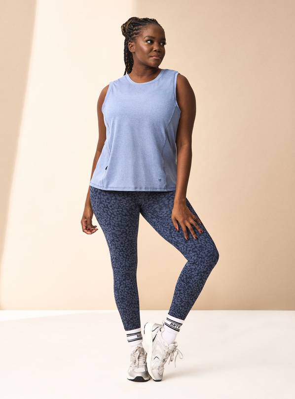 REAKTIV High Waisted Co-ord Everyday Legging Blue Leopard M