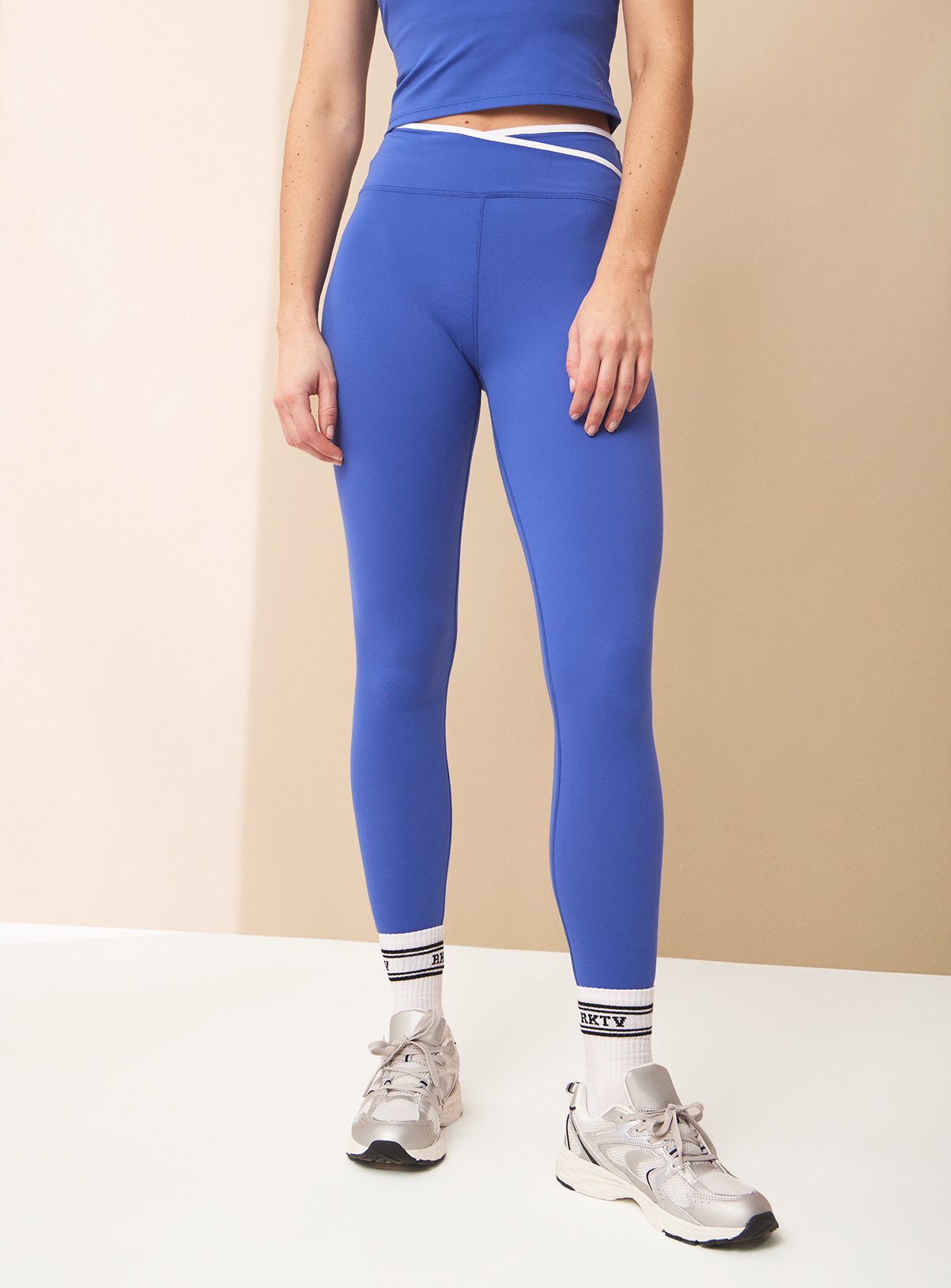 REAKTIV Cobalt Blue Soft Touch Yoga Wrap Waist Legging M