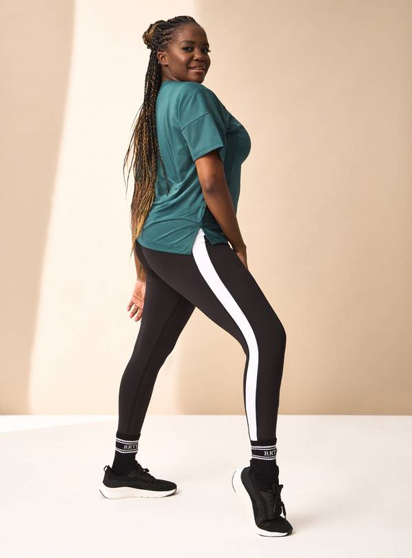 REAKTIV Black High Waisted Side Stripe Legging  XS