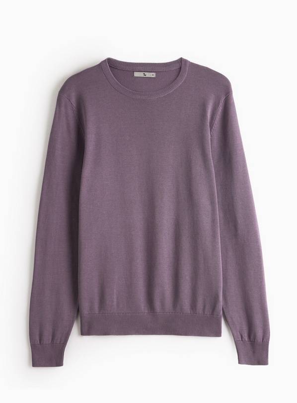 Purple Crew Neck Knitted Jumper M