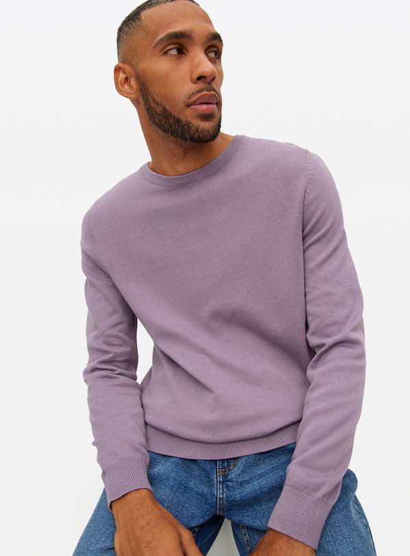 Purple Crew Neck Knitted Jumper XXXL