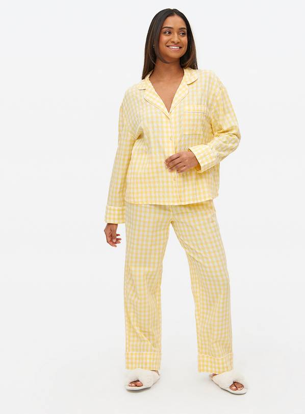 Yellow Gingham Seersucker Co-ord Pyjama Bottoms 18