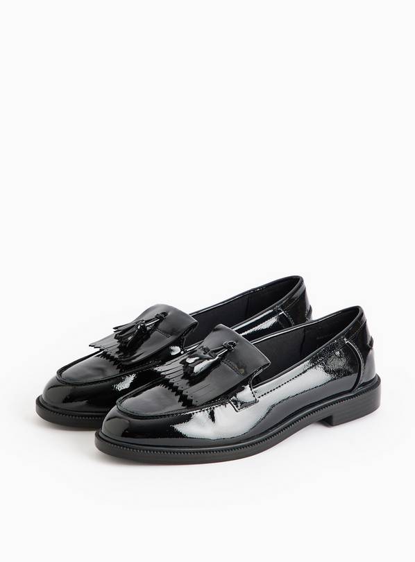 Black Patent Tassel Loafers  6