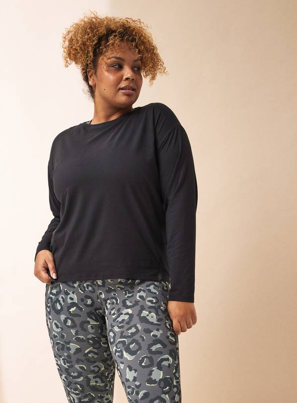 REAKTIV Black Soft Touch Oversized Long Sleeve Tee L