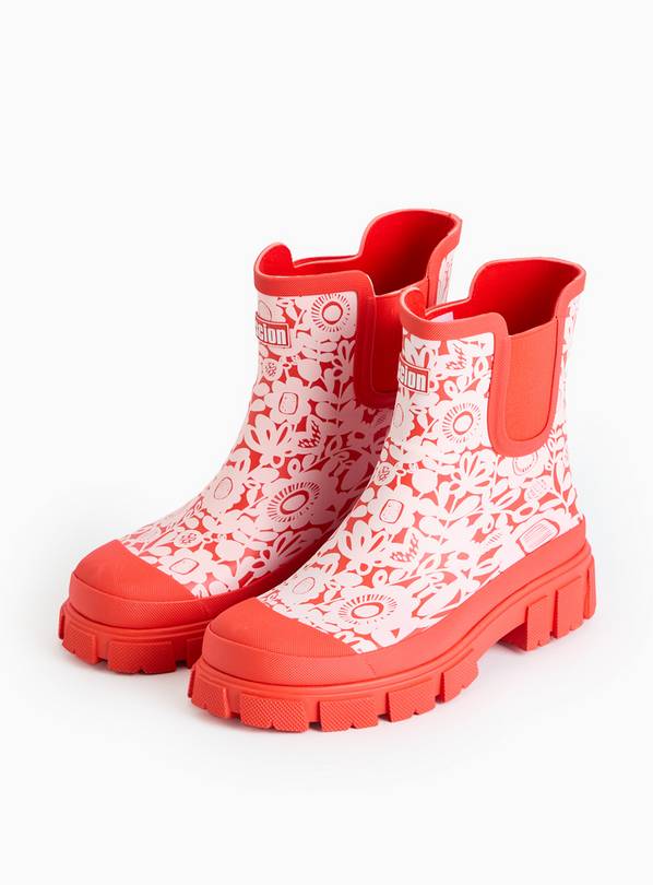 Tu X Scion Red Kukkia Rubber Wellies 6