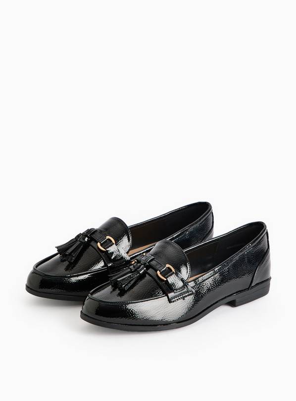 Black Patent Tassel Loafers  8