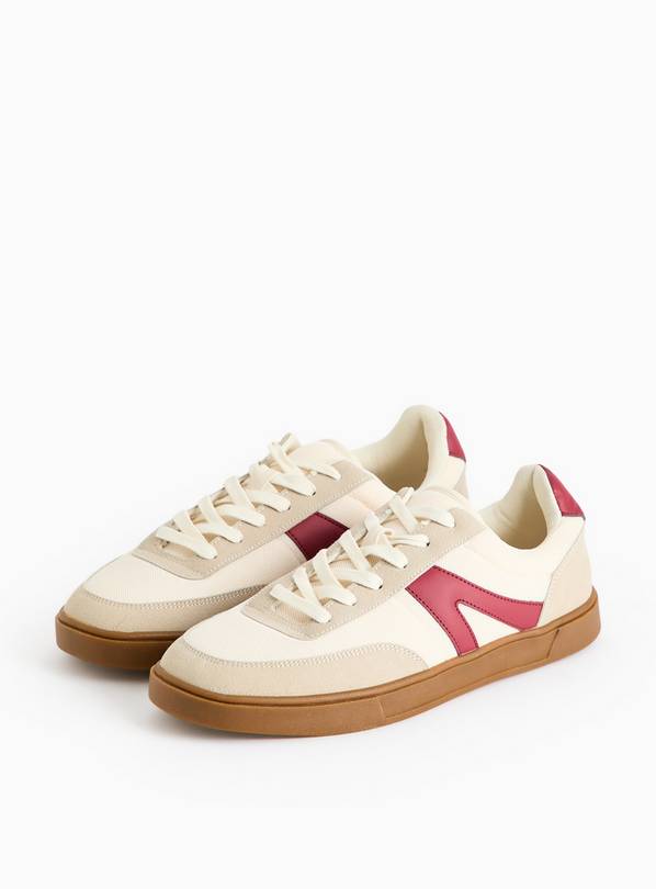 Neutral & Red Retro Low Trainers 10