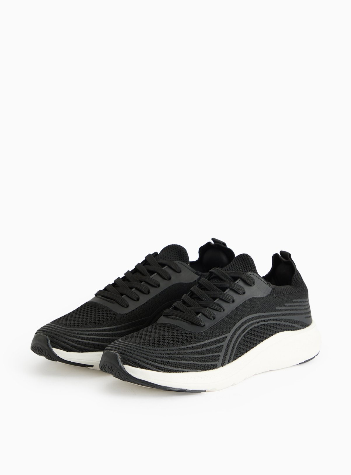 Active Black Knitted Lace-Up Trainers  10 - Image 2 thumbnail