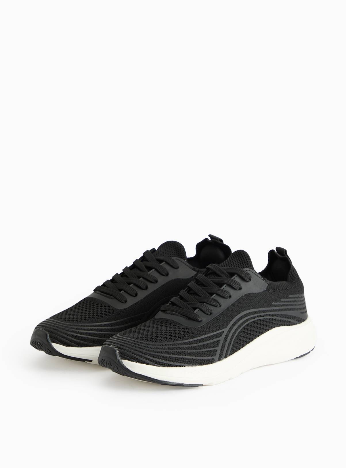 Active Black Knitted Lace-Up Trainers  10 - Image 2