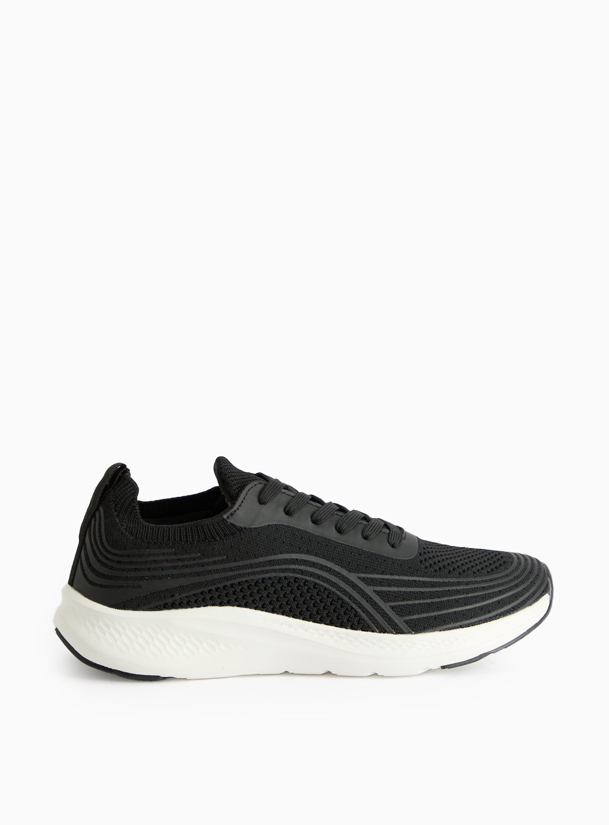 Active Black Knitted Lace-Up Trainers  10 - Image 3 thumbnail