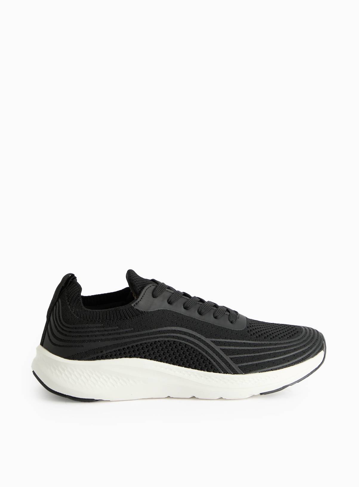 Active Black Knitted Lace-Up Trainers  10 - Image 3