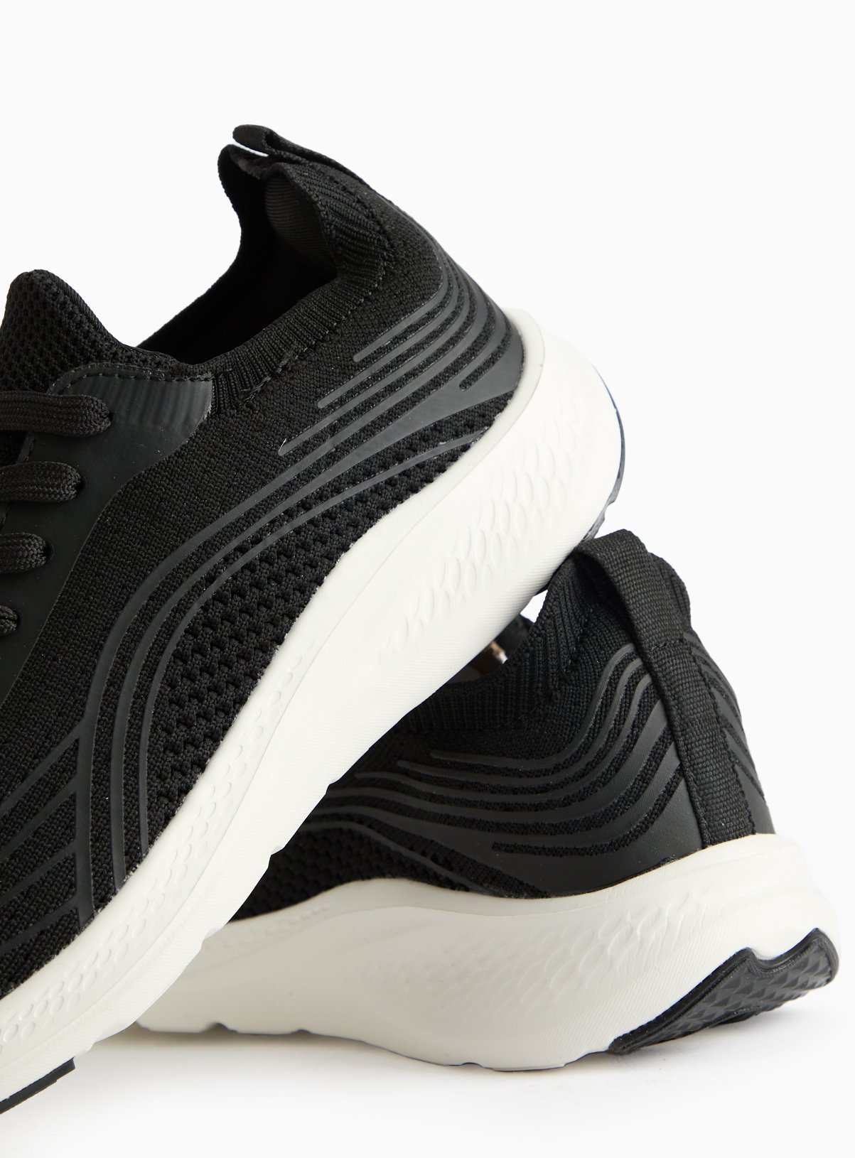 Active Black Knitted Lace-Up Trainers  10 - Image 5 thumbnail