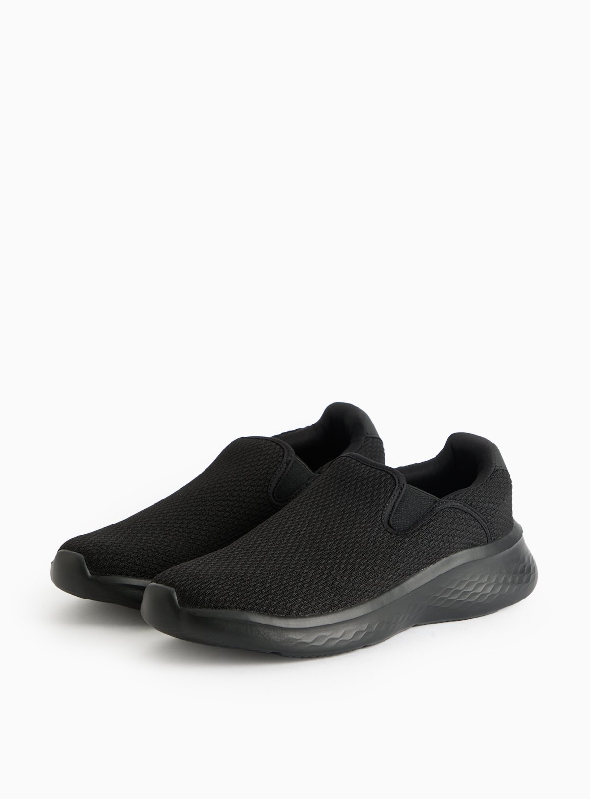 Men's Black Slip-On Wedge Sole Trainers