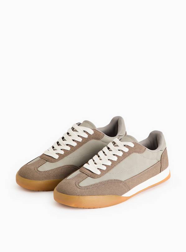 Neutral Contrast Lace Up Trainers  7