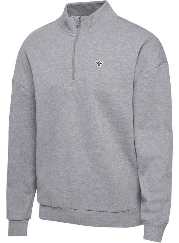 HUMMEL Loose Half Zip With Bee Grey XL