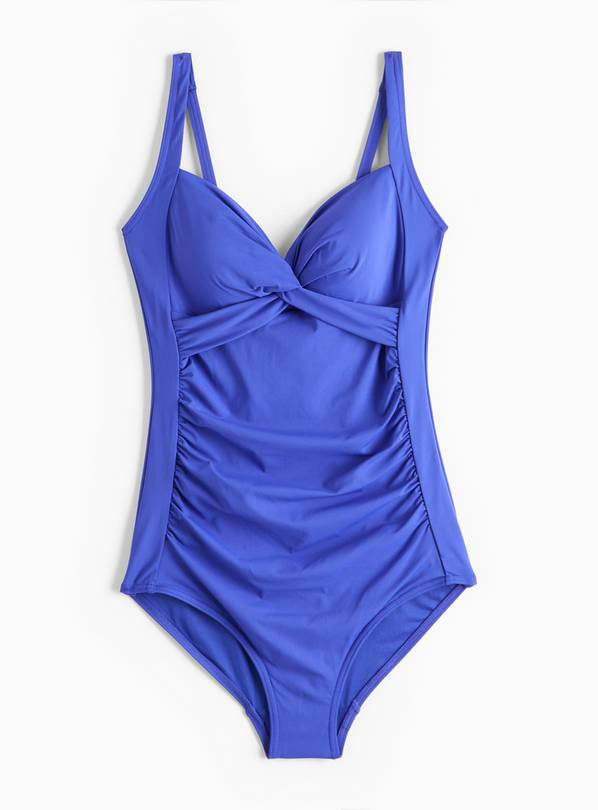 Blue Twist Ruched Low Leg Swimsuit  14