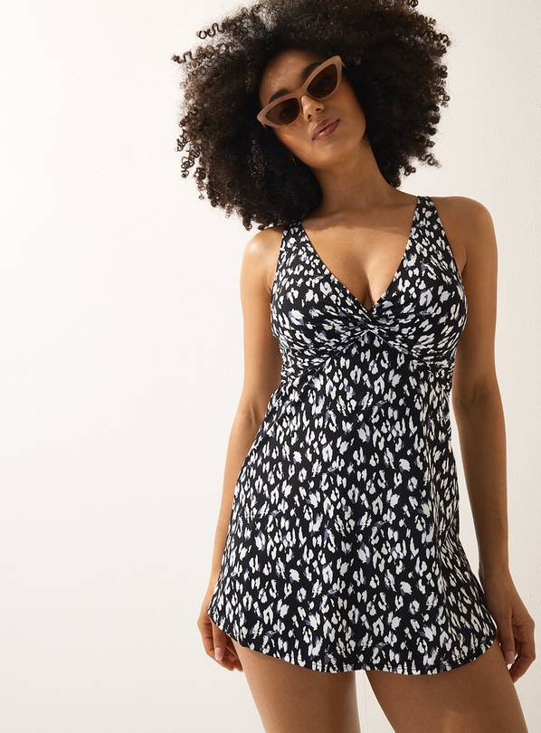 Mono Leopard Printed Skirt Swim Dress 14