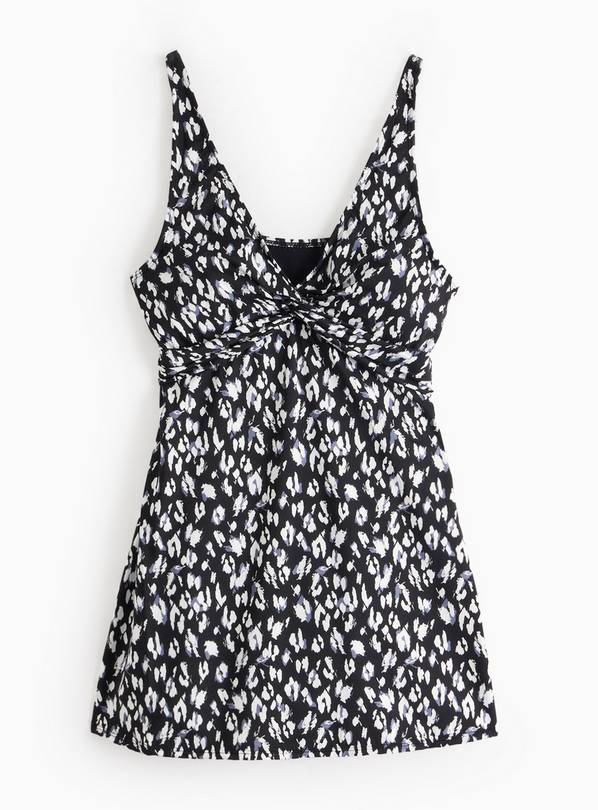 Mono Leopard Printed Skirt Swim Dress 10