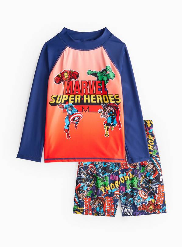 Marvel Superheroes Rash Vest & Swim Shorts Set 3 years