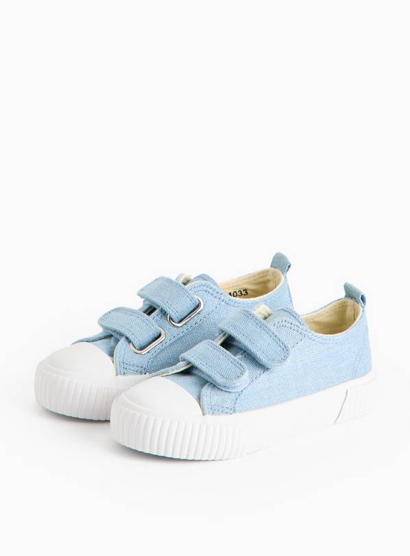 Blue Chambray Twin Strap Canvas Trainers 9 Infant