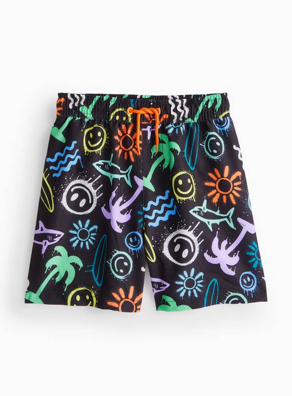 Icon Paint Print Swim Shorts  11 years