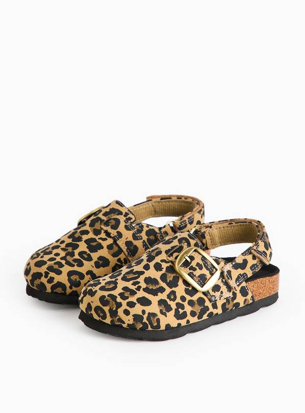 Leopard Print Buckle Ankle Strap Clogs  8 Infant