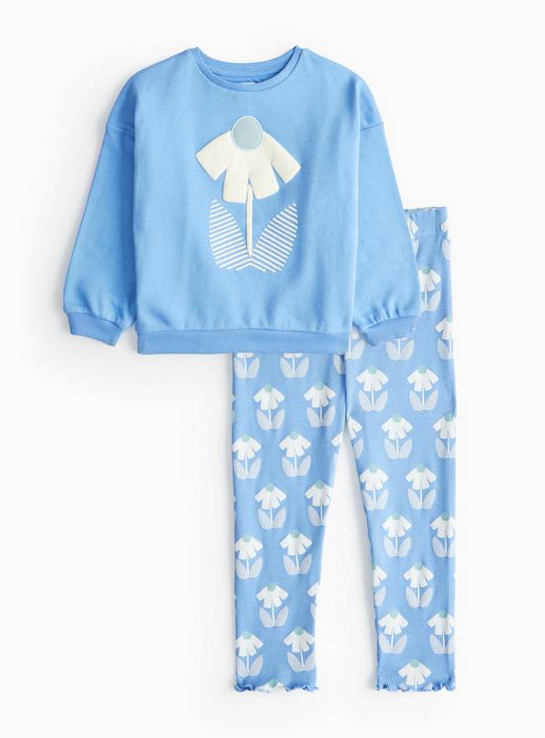 Tu X Scion Blue Floral Print Sweatshirt & Leggings Set 1-2 years