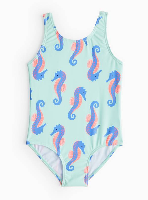 Blue Seahorse Printed Swimsuit 6 years