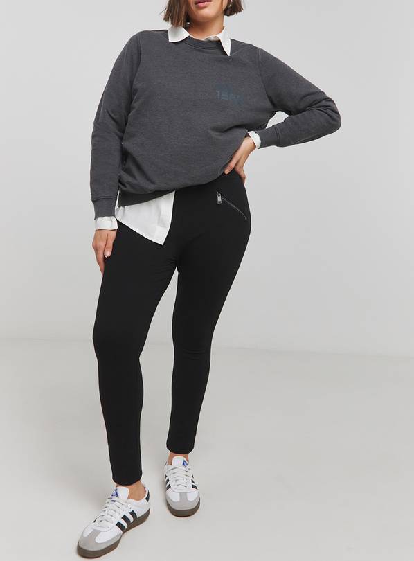 SIMPLY BE Zip Detail Ponte Leggings 10