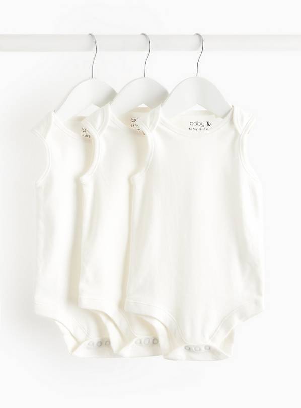 White Sleeveless Bodysuit 3 Pack 2-3 years