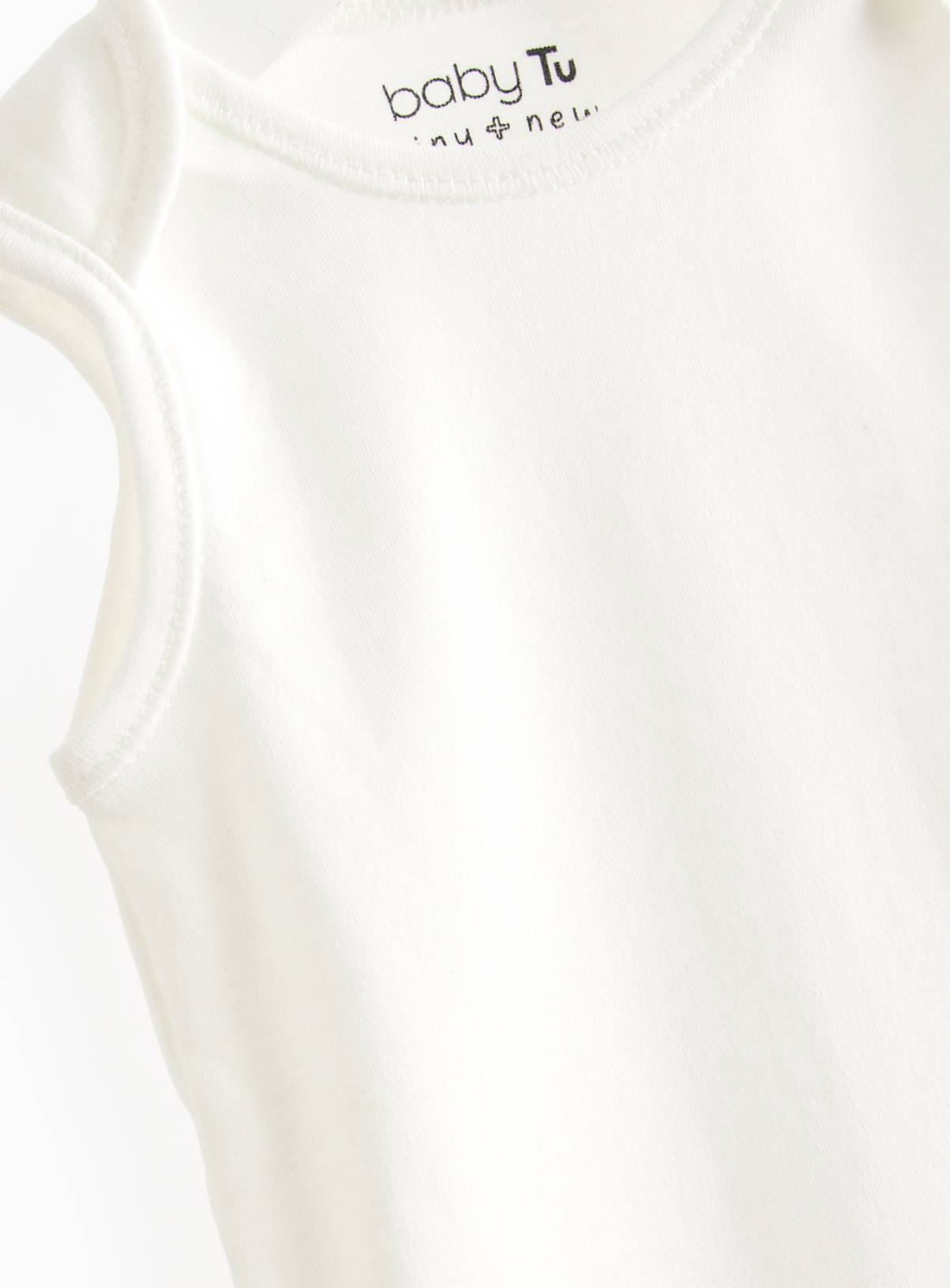 White Sleeveless Bodysuit 3 Pack 9-12 months - Image 2