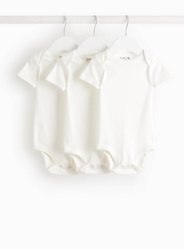 White Short Sleeve Bodysuit 3 Pack  9-12 months