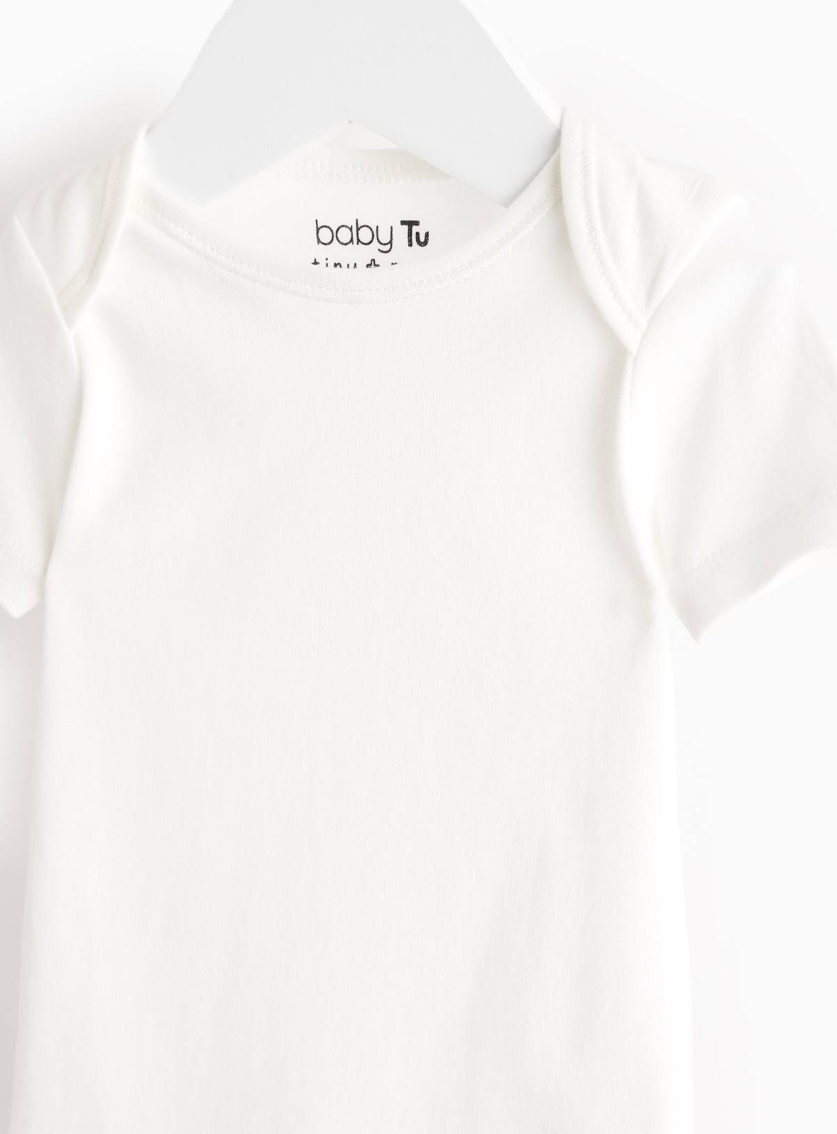 White Short Sleeve Bodysuit 3 Pack  12-18 months - Image 2