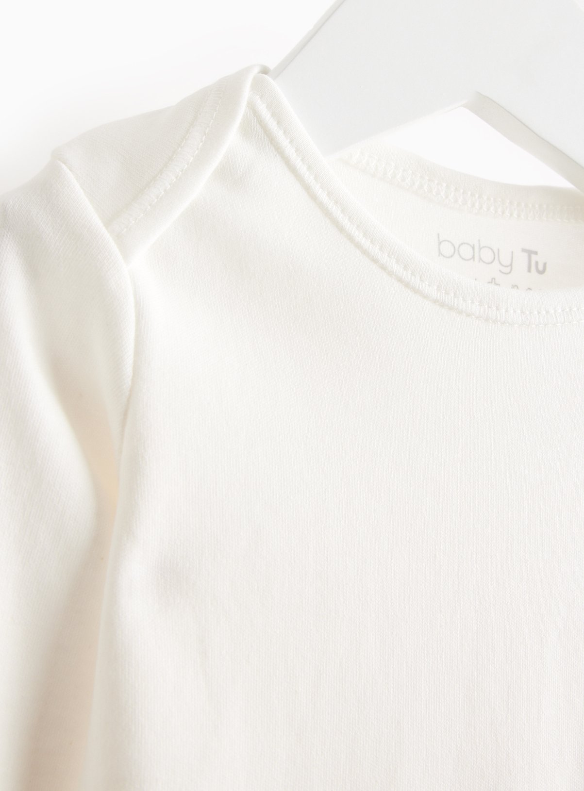 White Long Sleeve Bodysuit 3 Pack Newborn - Image 2 thumbnail