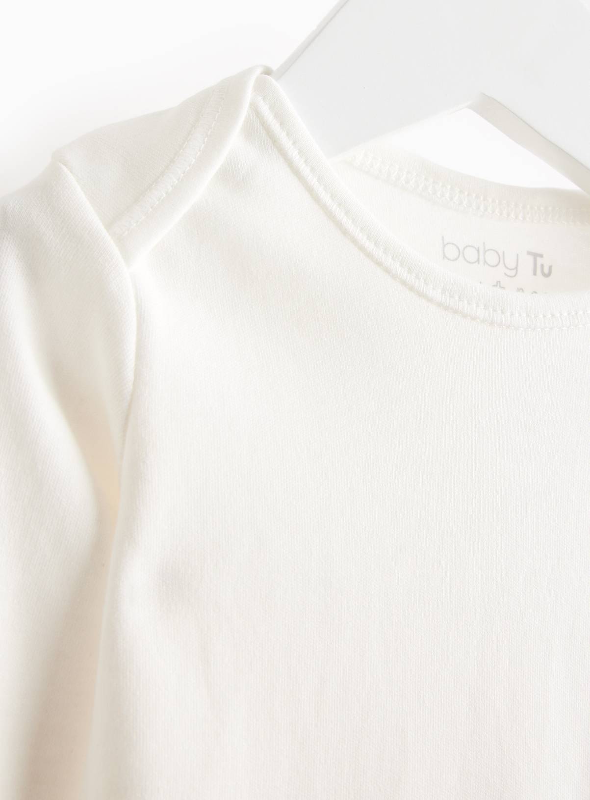 White Long Sleeve Bodysuit 3 Pack Newborn - Image 2