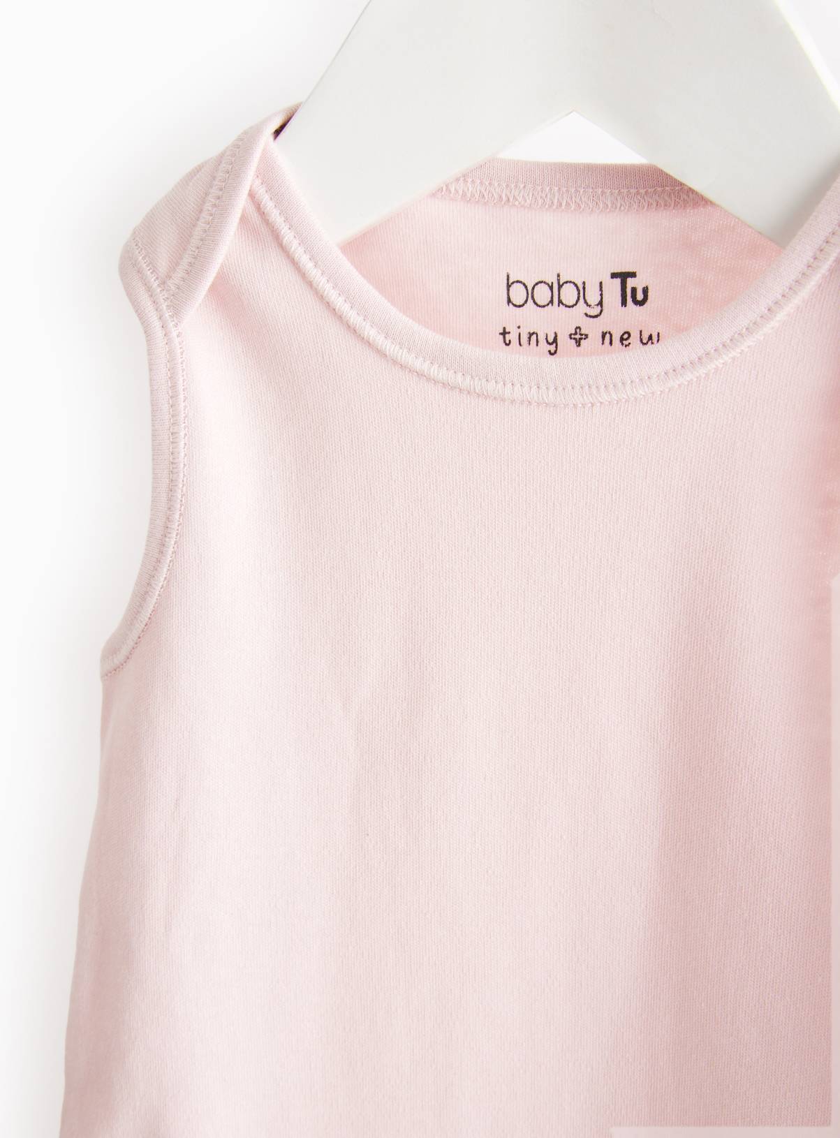 Pink & White Sleeveless Bodysuit 3 Pack Newborn - Image 2