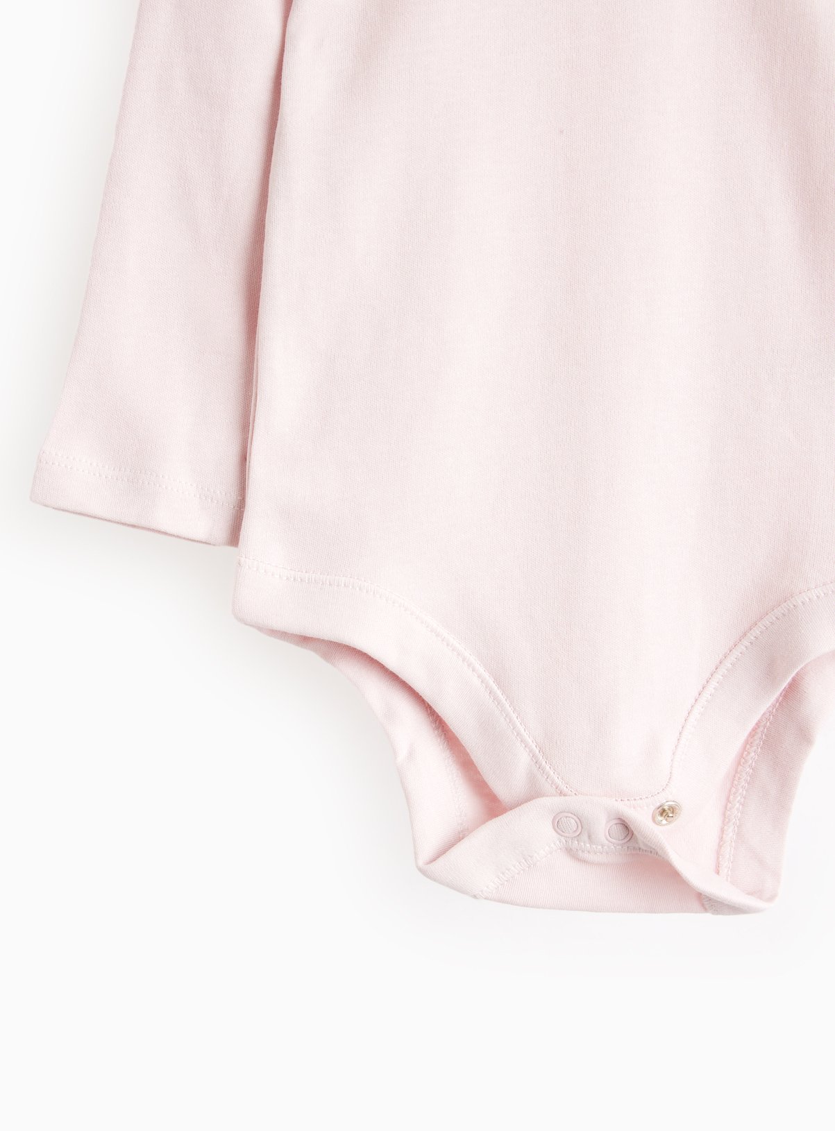 Pink & White Plain Long Sleeve Bodysuit 3 Pack Up to 3 mths - Image 2 thumbnail