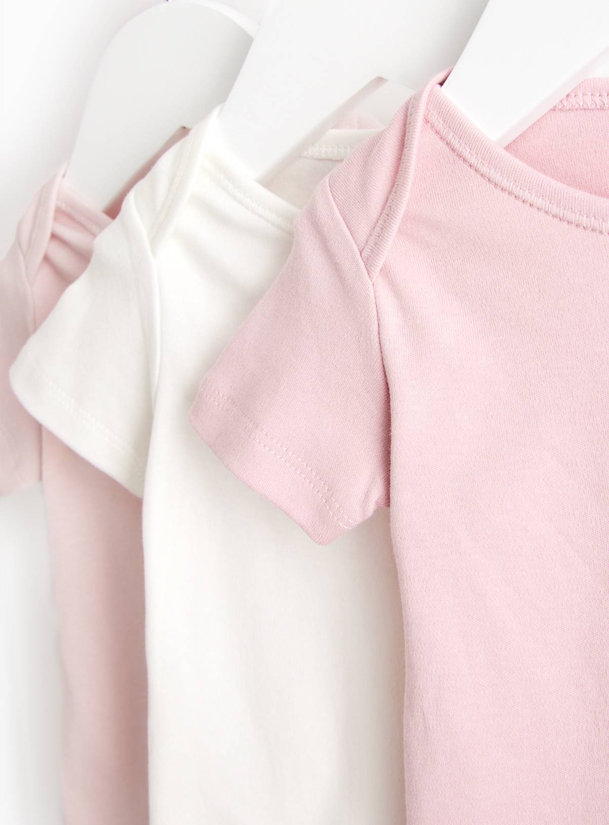 Pink Short Sleeve Bodysuit 3 Pack 3-6 months - Image 2