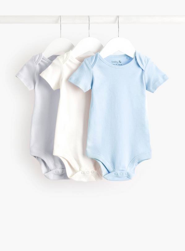 Blue Short Sleeve Bodysuit 3 Pack Up to 1 mth