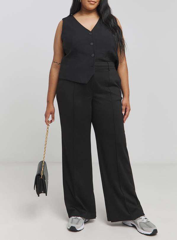 SIMPLY BE Black Jersey Tailored Wide Leg Trouser 28