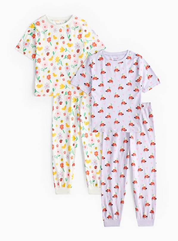 Ladybird Flowers Print Pyjama Set 2 Pack 1-2 years