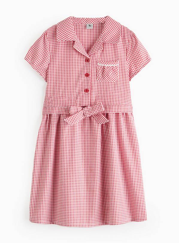 Red Tie Front Gingham Dress 4 years