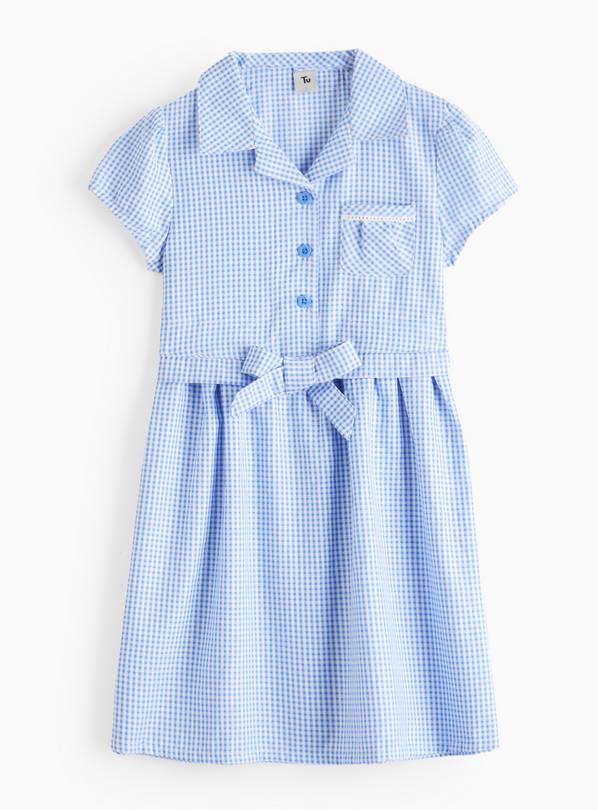 Blue Tie Front Gingham Dress 4 years
